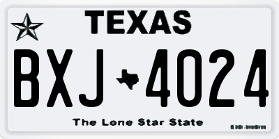 TX license plate BXJ4024