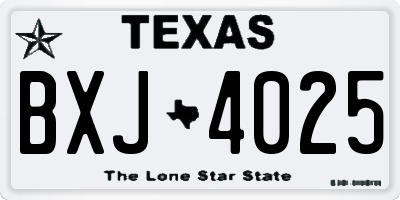 TX license plate BXJ4025