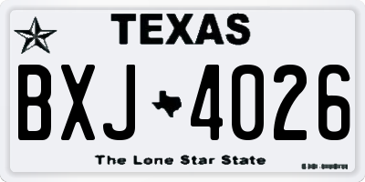 TX license plate BXJ4026