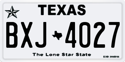 TX license plate BXJ4027
