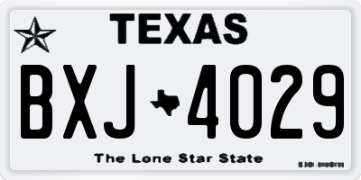 TX license plate BXJ4029