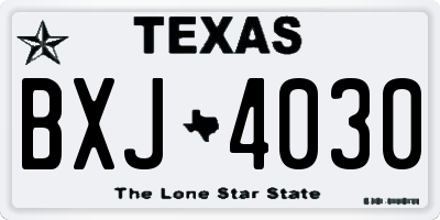 TX license plate BXJ4030