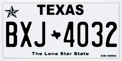 TX license plate BXJ4032