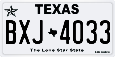 TX license plate BXJ4033