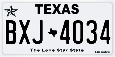 TX license plate BXJ4034