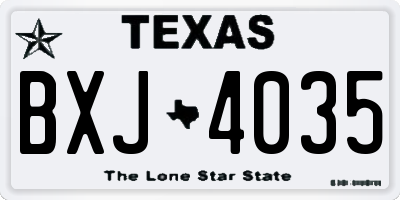 TX license plate BXJ4035