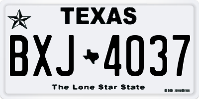 TX license plate BXJ4037