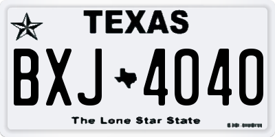 TX license plate BXJ4040