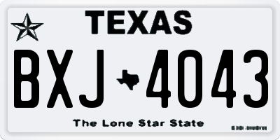 TX license plate BXJ4043