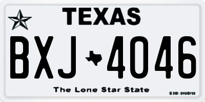TX license plate BXJ4046