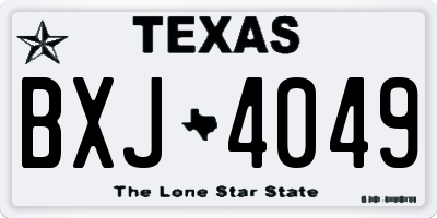 TX license plate BXJ4049