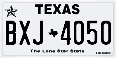 TX license plate BXJ4050