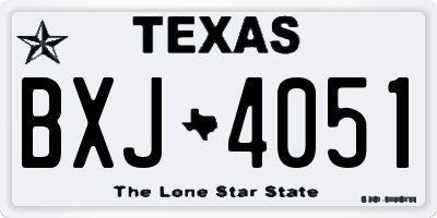 TX license plate BXJ4051