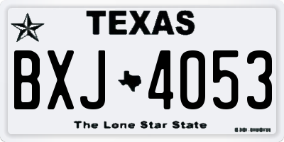 TX license plate BXJ4053