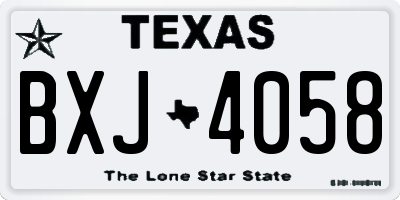 TX license plate BXJ4058