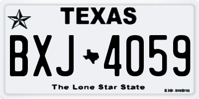 TX license plate BXJ4059
