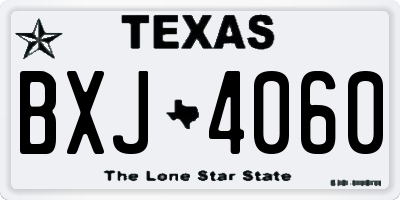 TX license plate BXJ4060