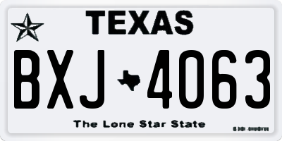TX license plate BXJ4063