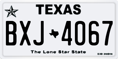TX license plate BXJ4067