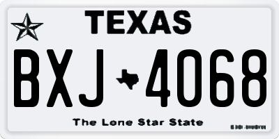 TX license plate BXJ4068