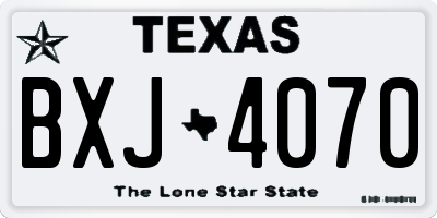 TX license plate BXJ4070