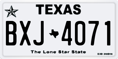 TX license plate BXJ4071