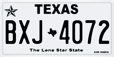 TX license plate BXJ4072
