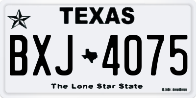 TX license plate BXJ4075