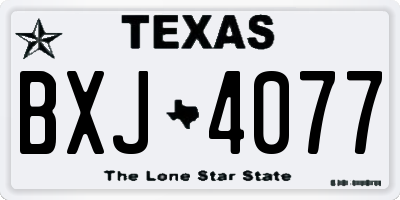 TX license plate BXJ4077