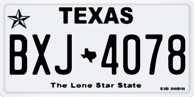 TX license plate BXJ4078