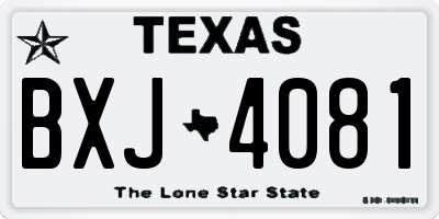 TX license plate BXJ4081