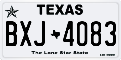 TX license plate BXJ4083