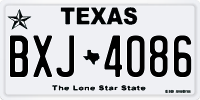 TX license plate BXJ4086