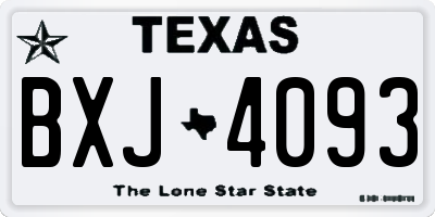 TX license plate BXJ4093