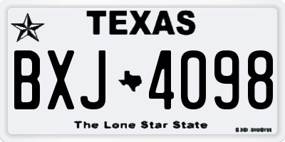 TX license plate BXJ4098