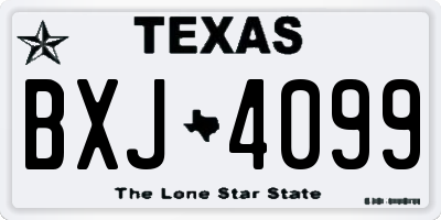 TX license plate BXJ4099