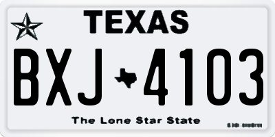 TX license plate BXJ4103