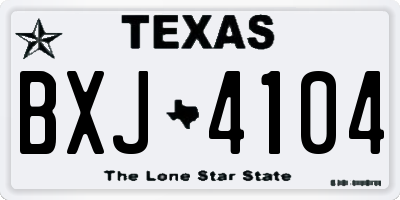 TX license plate BXJ4104