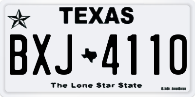 TX license plate BXJ4110