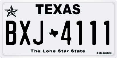 TX license plate BXJ4111
