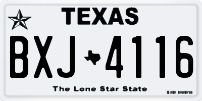 TX license plate BXJ4116