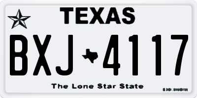 TX license plate BXJ4117