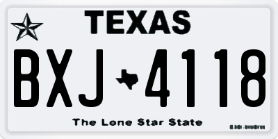 TX license plate BXJ4118