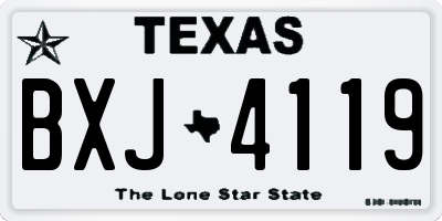TX license plate BXJ4119