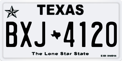 TX license plate BXJ4120