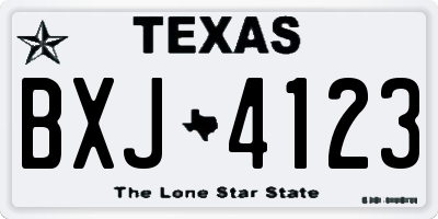 TX license plate BXJ4123