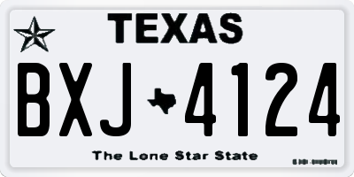 TX license plate BXJ4124
