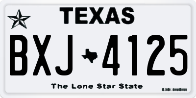 TX license plate BXJ4125