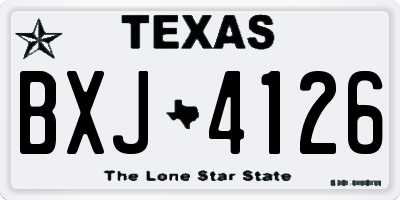 TX license plate BXJ4126