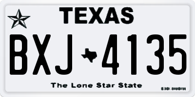 TX license plate BXJ4135